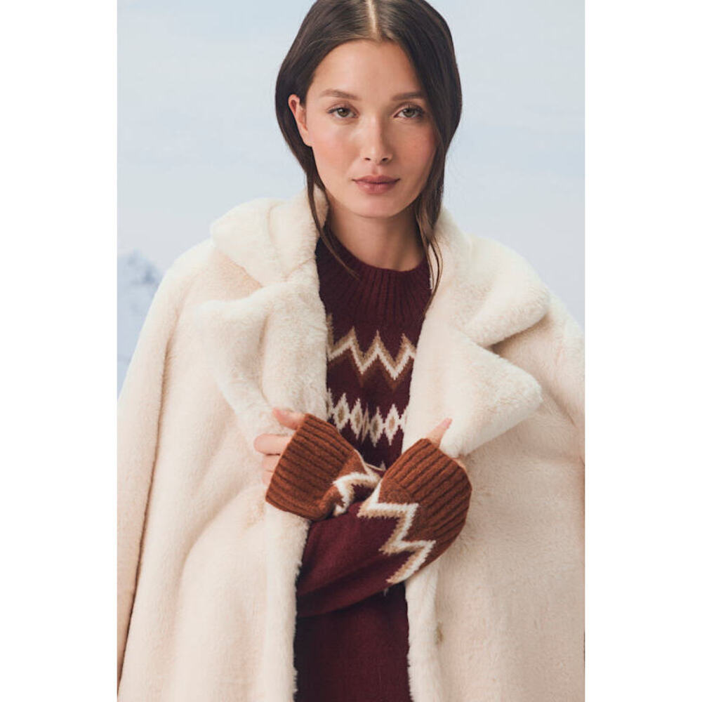 Lulus Tamron Cream Faux Fur Longline Coat White - Size S